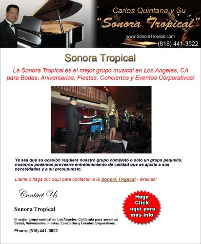 GRUPO MUSICAL en Los Angeles - Carlos Quintana y Su Sonora Tropical