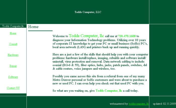 Helping customers with their PC's, one computer at a time. Phone TODDs COMPUTER (720) 470-1608.