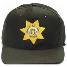 Hero's Pride Black All Twill Cap With Gold Private Security Officer Star