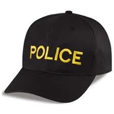 Hero's Pride Black Twill Cap Embroidered with Gold POLICE