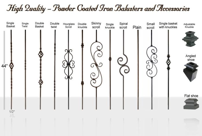 High quality and powder coated iron stair balusters and accessories