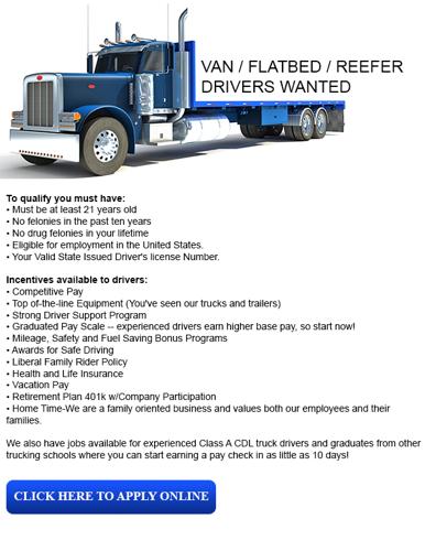 Hiring Class A CDL Truck Drivers - Jobs Available for drivers with at least 3 Months Experience