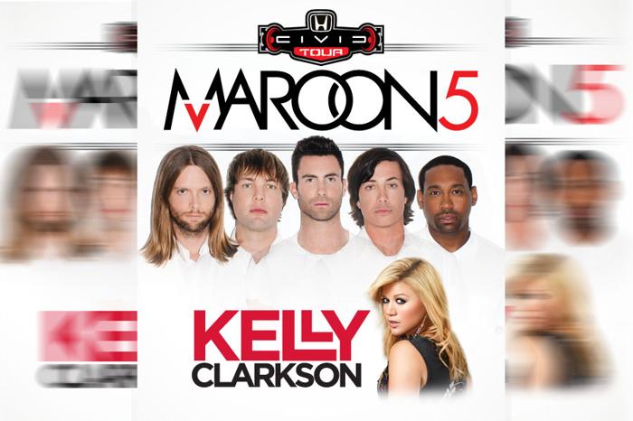 HONDA CIVIC TOUR: Maroon 5, Kelly Clarkson & Rozzi Crane tickets! Sept 27