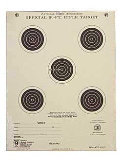 Hoppe's Rifle NRA TQ-1/5(T) Target 50 Ft 5 Bullseyes 20Pk A5