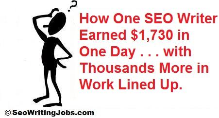 ***How One Freelancer Writer Earned $1,730 ? In One Day from One Client