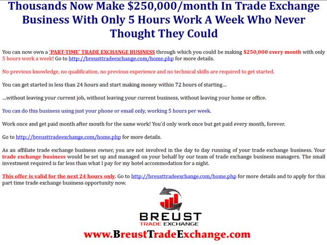 ? How To Start A $250,000/month Trade Exchange Business Quickly And Easily - 100% Guaranteed! ?