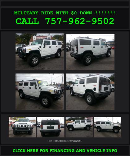 Hummer H2 Adventure Series Military Drive Away Today Regardless of Credit