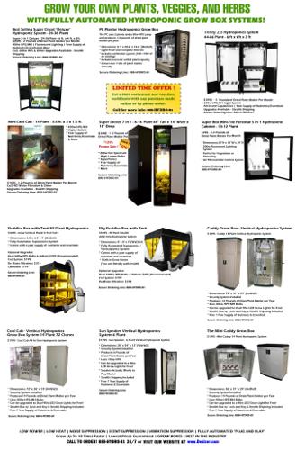 Hydroponics - Choose from over 50 Professional Hydropnonic Grow Box Systems - Indoor Gardening