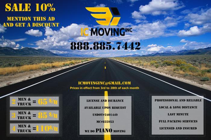 IC MOVING inc. Licensed and insured 888.885.7442