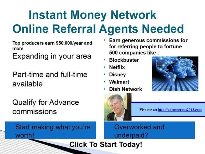 $$$ Independent Referral Agents -- Get Paid Daily!