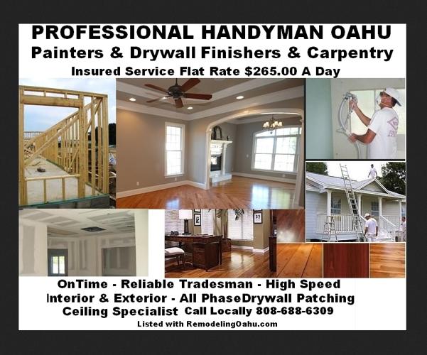 Innovative $265 Day Rate Handyman Drywall Carpentry Painting Honolulu