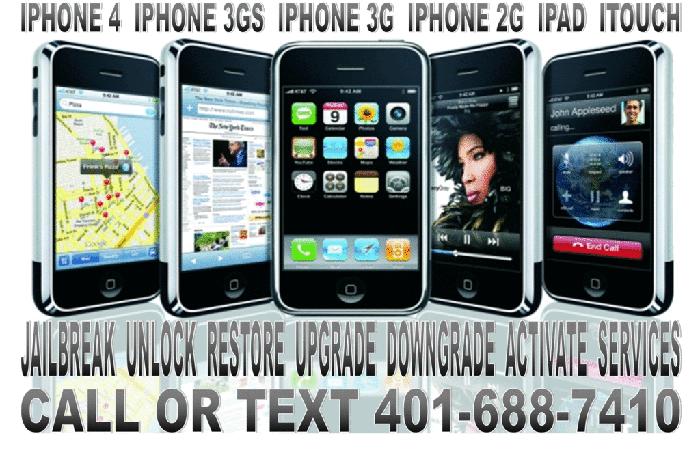 iPhone Jailbreak Unlock Restore Upgrade Downgrade Glass Replacement Services Providence RI