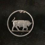 Irish Bull Cut Coin Pendant