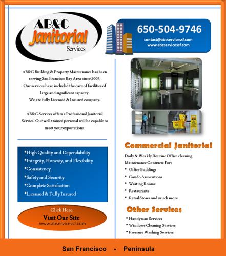 Janitorial Services in San Francisco CA ... Commercial Services, Licensed, Insured