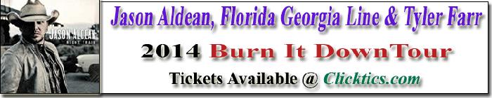 Jason Aldean Burn it Down Concert Tickets Tour Dallas, TX Oct 25, 2014