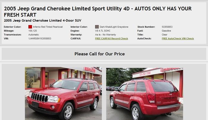 Jeep Grand Cherokee Limited Sport Utility 4D - Autos Only Has Your Fresh Start