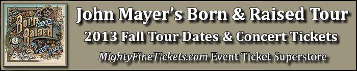 John Mayer Fall Tour Concert Los Angeles 2013 Tickets Hollywood Bowl