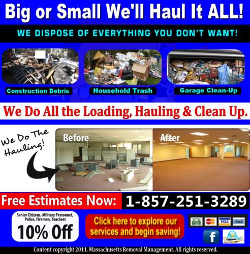 Junk and trash removal in the Boston area. Call today 857-251-3289
