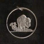 Kansas Buffalo Quarter Cut Coin Pendant