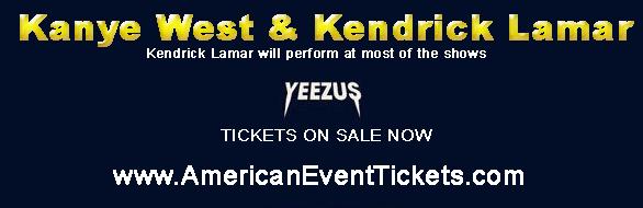 Kanye West Yeezus 2013 Tour Tickets w/ Kendrick Lamar