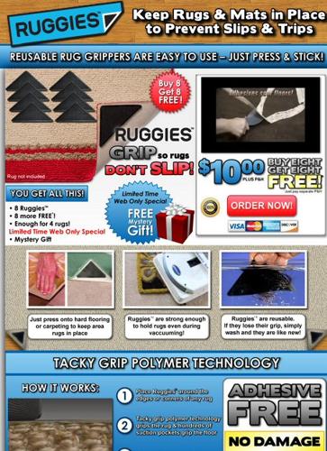 Keep Rugs and Mats in Place! Adhesive Free, Damage Free, Buy one Get One Free