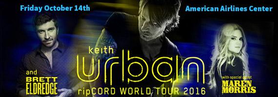 KEITH URBAN Dallas Tickets - American Airlines Center - Friday, October 14th 2016
