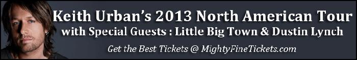 Keith Urban Tour Concert Dallas Texas August 17, 2013 Best VIP Tickets