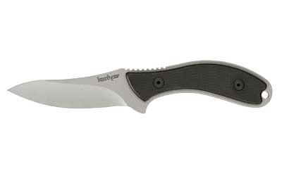 Kershaw Field Hunting Fixed Blade Black Plain Drop Point Leather Sh.