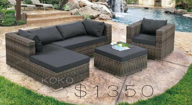 Kokomo - Modern Outdoor Sofa Set Kona Matching Table Sets