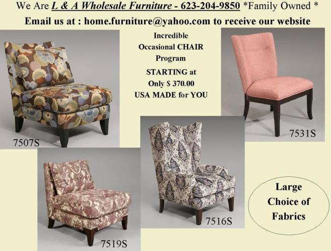 Large array of Casual to Formal Occasional CHAIRS with Huge Fabric Selections