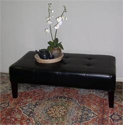 Large Faux Leather Coffee Table in Black - 4D Concepts - 550072