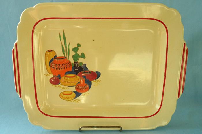 Large Vintage Serving Platter with Southwest Design