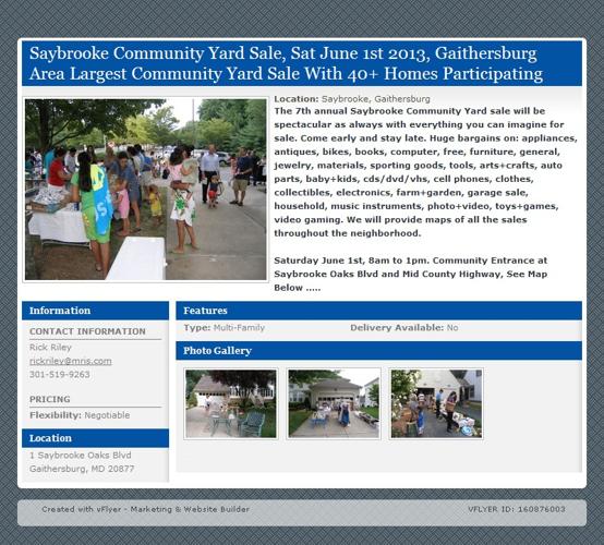 Largest Community Yard Sale in The Area. Over 40 Homes Participating