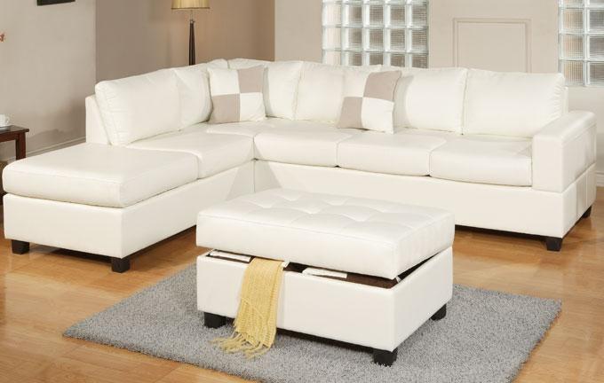 **Leather Sectional W/ Ottoman & Chaise Lounge**