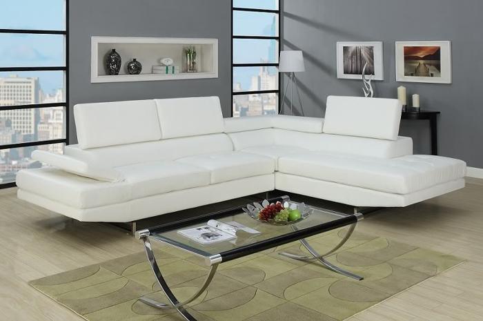 Leather Sectional White or Black