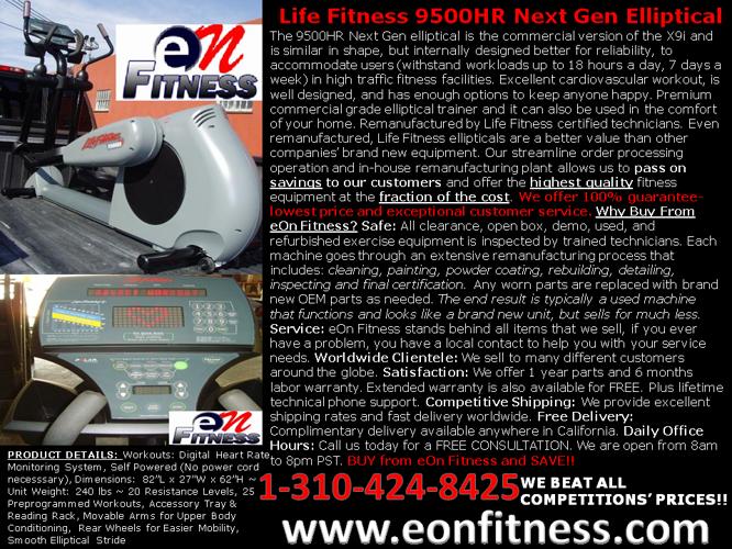 Life Fitness 9500HR Elliptical Next Gen - SUPERB SHAPE w/ Warranty!!