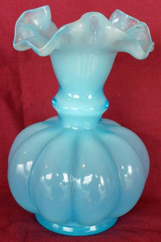 Light Blue Fluted Vase