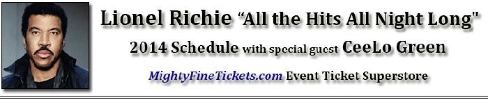 Lionel Richie Tour Concert Dallas TX Tickets 2014 Gexa Energy Pavilion