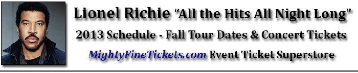 Lionel Richie Tour Concert Los Angeles CA Tickets 2013 Hollywood Bowl