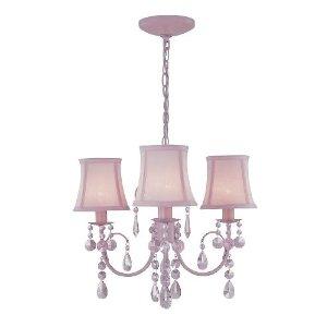 Lite Source LS-19528PINK Sofie Three Lite Chandelier, Pink with Crystal And Pink Shade Compare ...