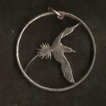 Longtail Bird Cut Coin Pendant