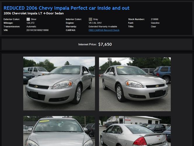Low Payments Reduced 2006 Chevy Impala Perfect Car Inside and Out