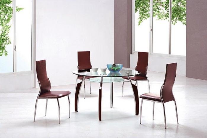 set: Mahogany glass Dinning Table + Chairs m205-530