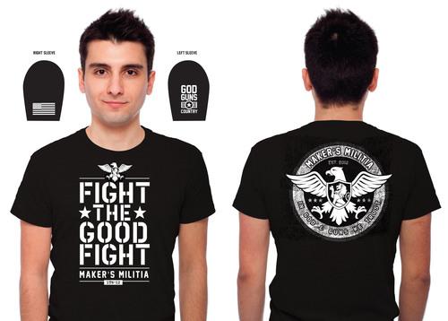 Maker's Militia- Men's Fight the Good Fight Black T-shirt