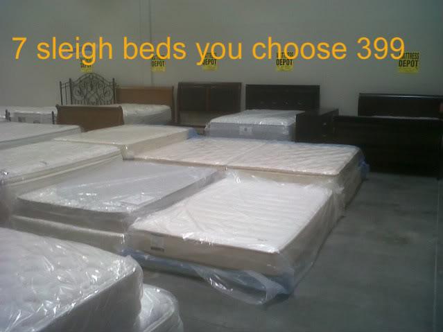 Mattress Depot's overstock queen bed blowout sale tons of beds in stock