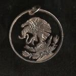 Mexican Eagle and Snake Cut Coin Pendant
