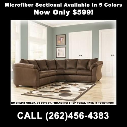 Microfiber Sectional Available In 5 Colors