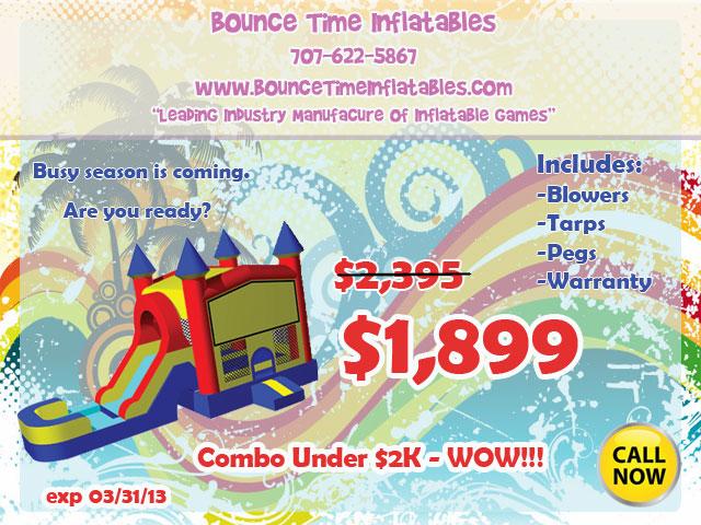 Mini Combo Commercial Inflatable Water Slide 707-622-5867 Castle For Sale