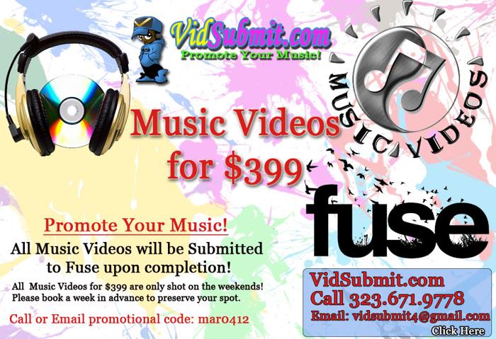 Music Video Prod, Editing For Only $399