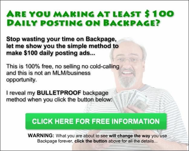 My secret method to make $100 daily on Backpage